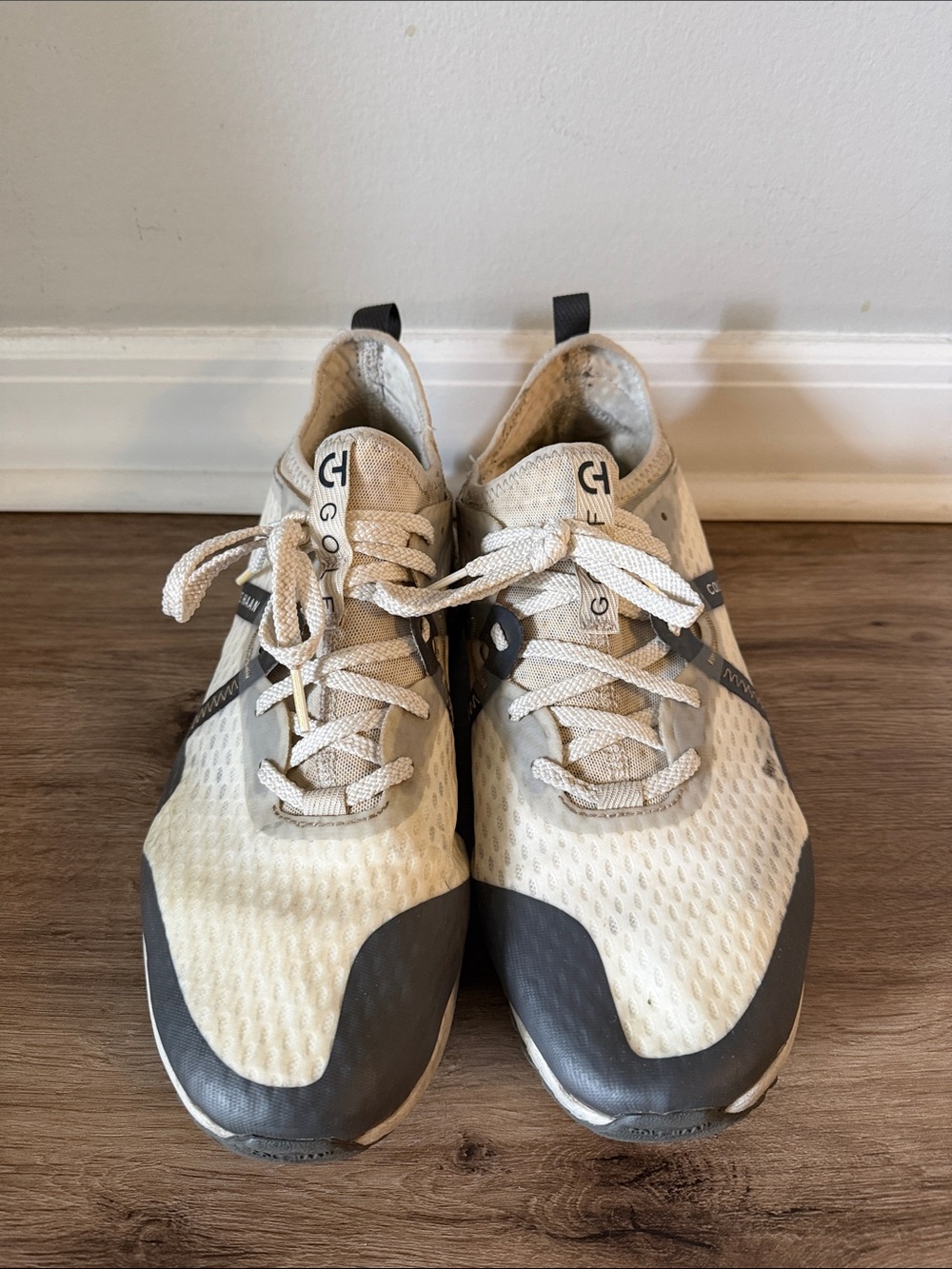 Men’s Cole Haan White and Gray Slip-On Sneakers 12
